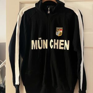 Source Unknown Black and White München Track Jacket 100% Cotton